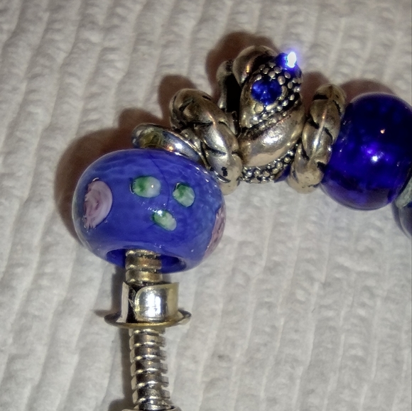 Pandora style spiner Sapphire blue bracelet - Picture 5 of 16